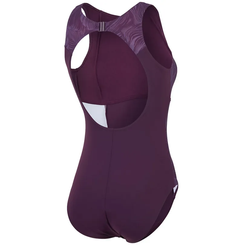 Speedo Women's Shaping Lapisnite One Piece Swimsuit Plum Dandy-1