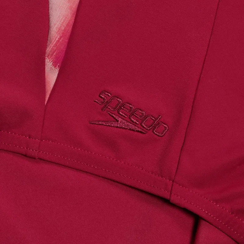 Speedo Women's Shaping Printed LunaElustre One Piece Swimsuit Red Magenta-8