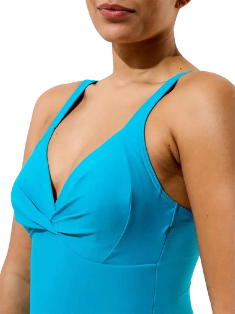 Speedo Women's Solid Cross Knot Swimsuit Hyper Teal-7