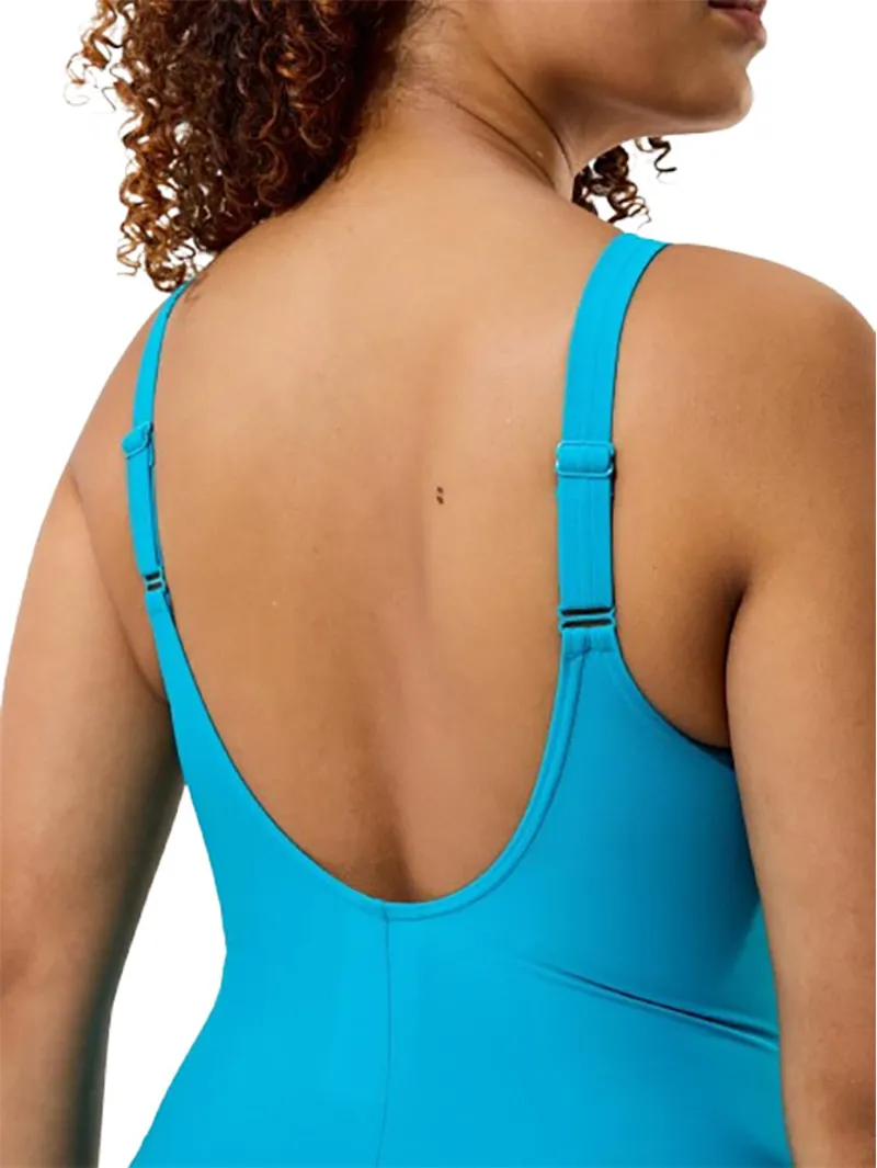 Speedo Women's Solid Cross Knot Swimsuit Hyper Teal-5