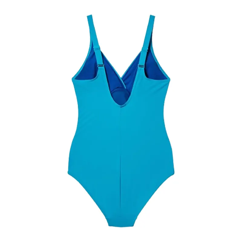 Speedo Women's Solid Cross Knot Swimsuit Hyper Teal-1