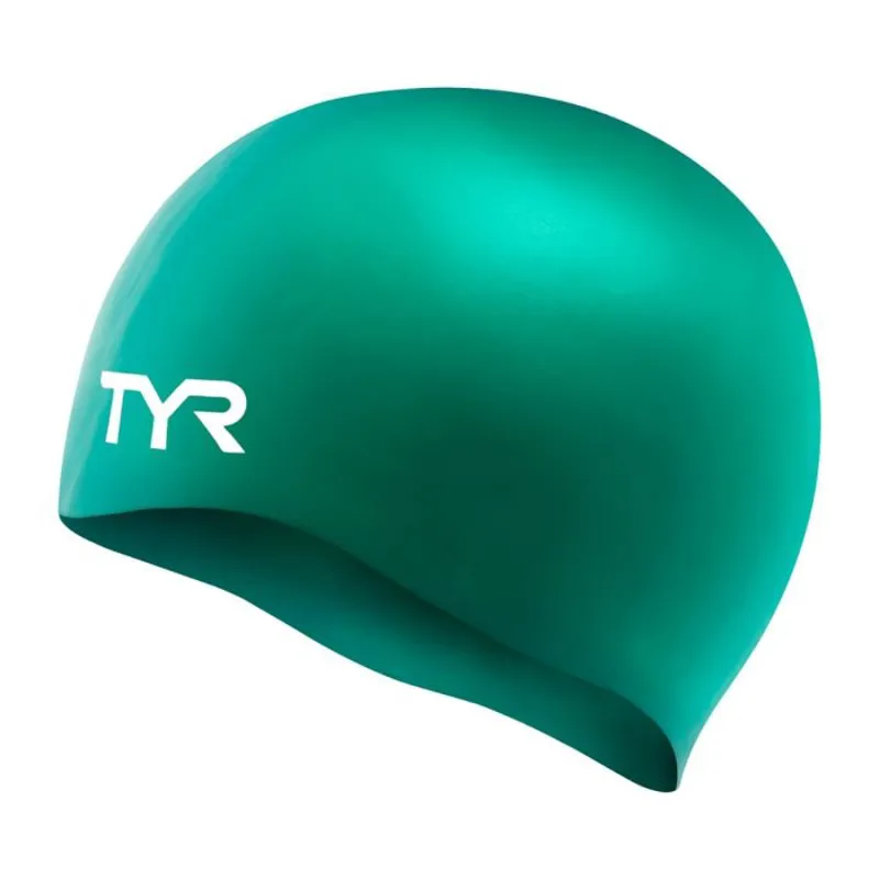 TYR Silicone Wrinkle Free Swim Cap Green