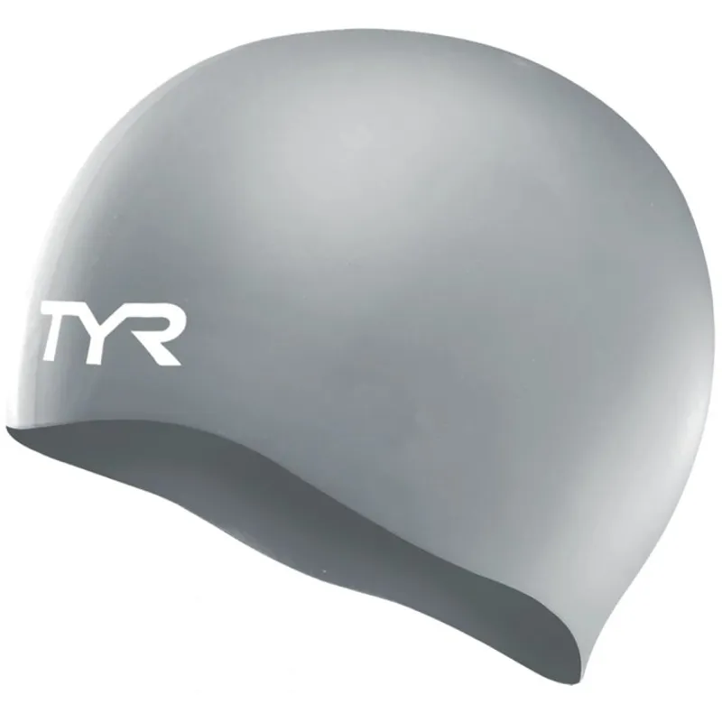 TYR Silicone Wrinkle Free Swim Cap Silver
