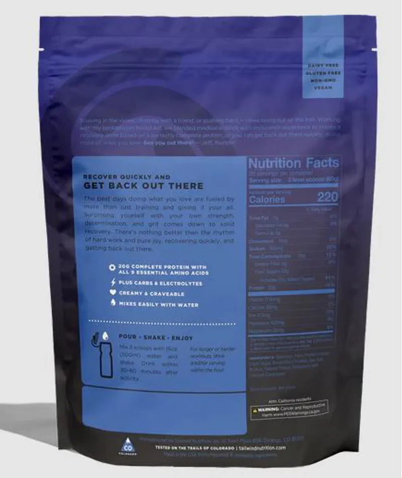 Tailwind Rebuild Recovery Mix Jumpstarts Repair 20 Grams Protein Vanilla-2