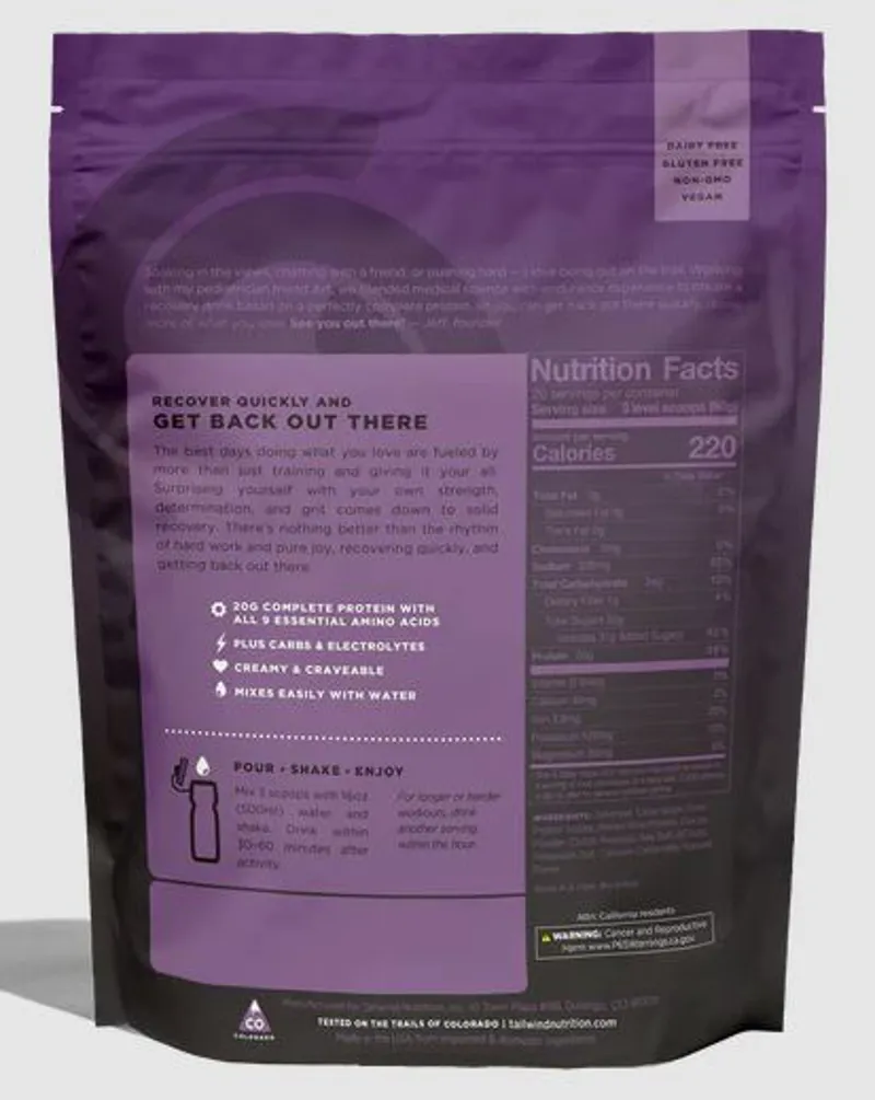 Tailwind Rebuild Recovery Mix Jumpstarts Repair 20 Grams Protein Chocolate-2