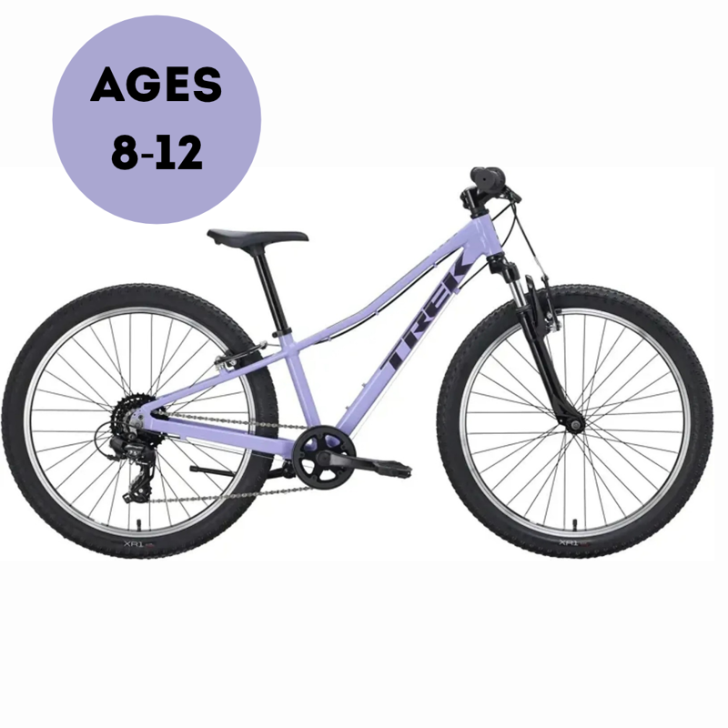 Trek Precaliber 24in Suspension Kids Hybrid Bike in Lavender Haze