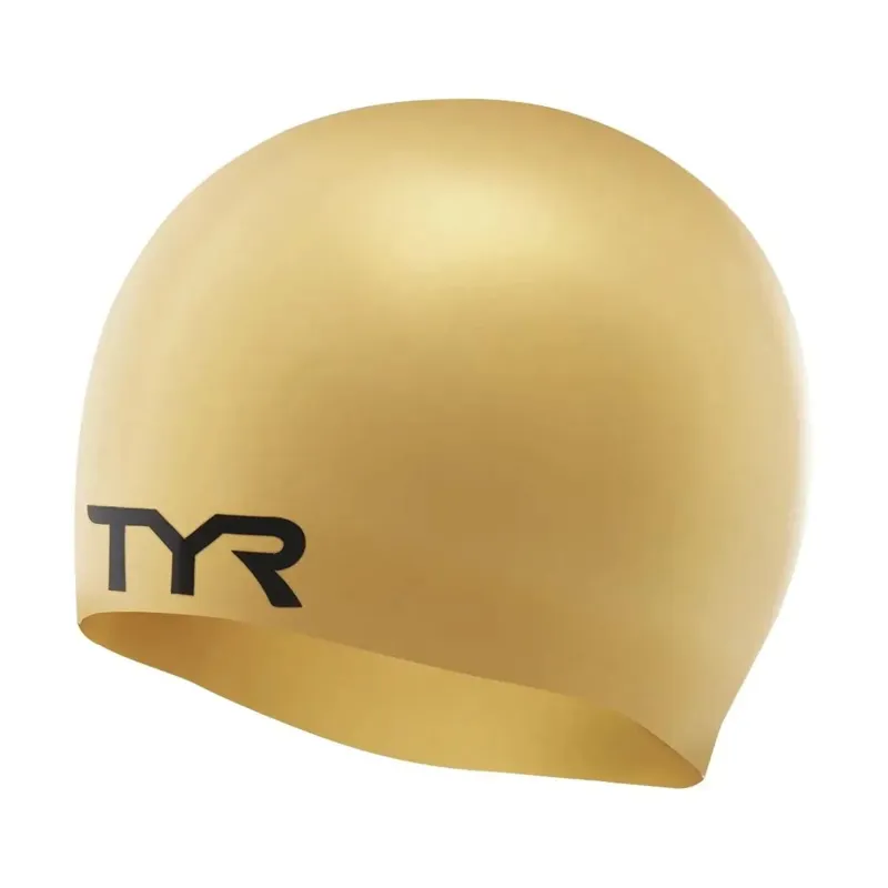 Tyr Adult Silicone Wrinkle-Free Swim Cap Gold