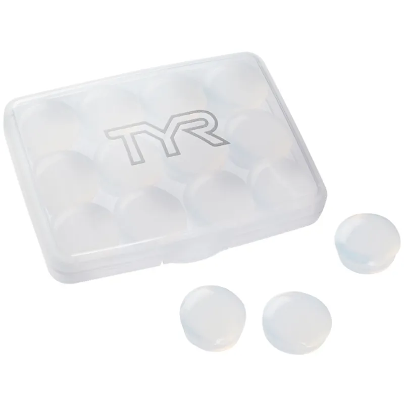 Tyr Adults Soft Silicone Ear Plugs Clear 12 Pack
