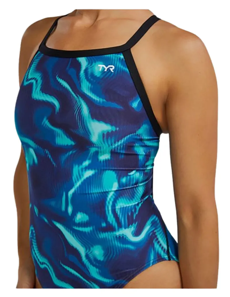 Tyr Durafast Elite Women's Diamondfit Swimsuit Waveform Blue/Green-5