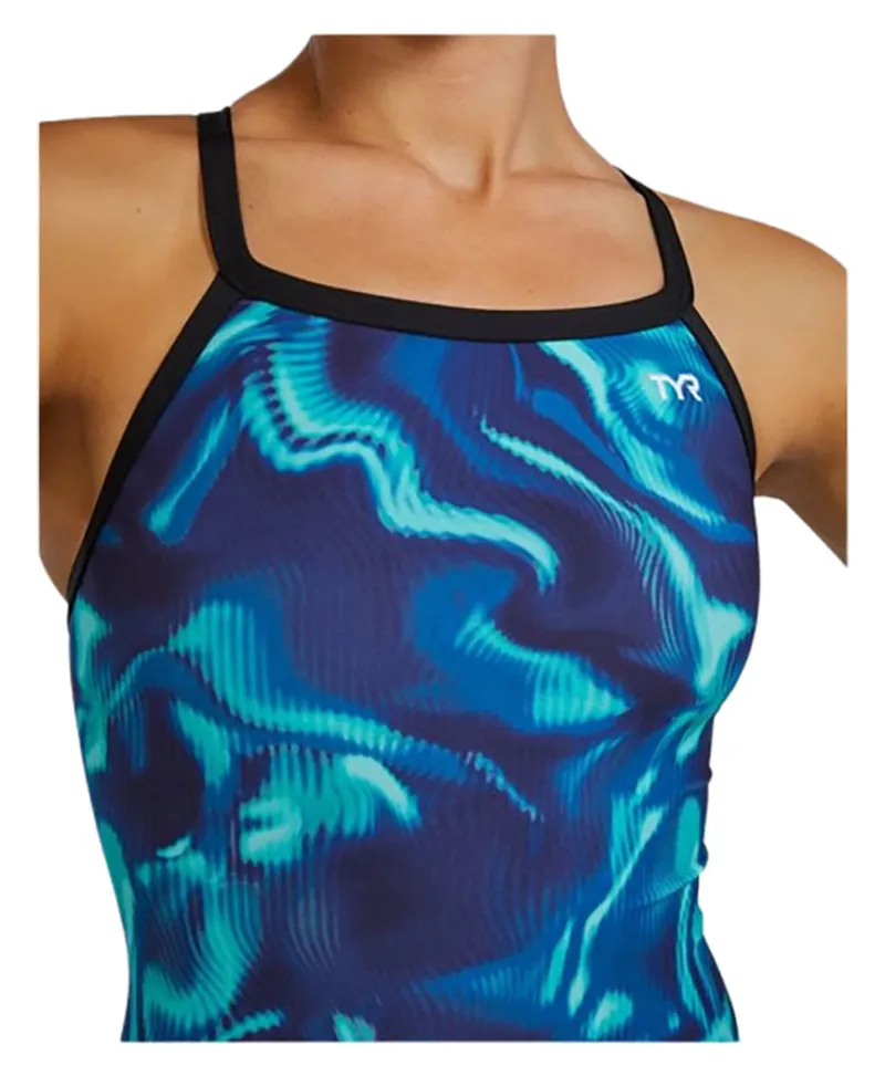 Tyr Durafast Elite Women's Diamondfit Swimsuit Waveform Blue/Green-4