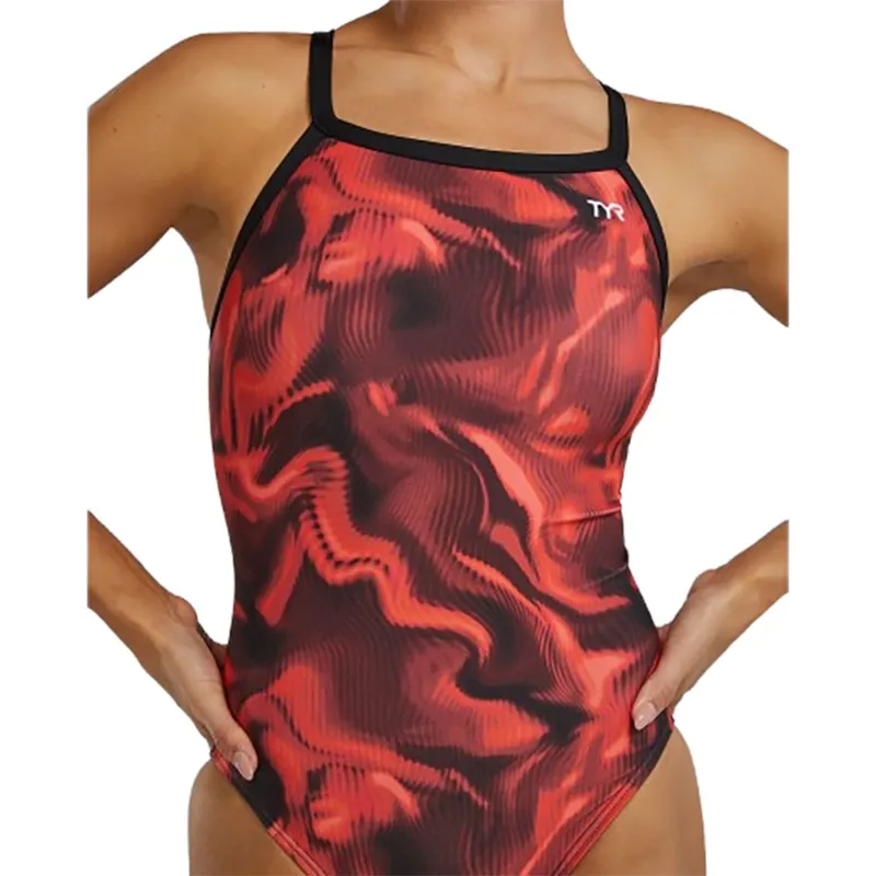 Tyr Durafast Elite Women's Diamondfit Swimsuit Waveform Red/Black-4