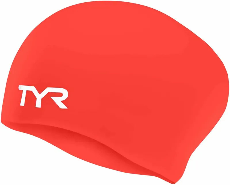 Tyr Long Hair Wrinkle-Free Silicone Cap Bright Red