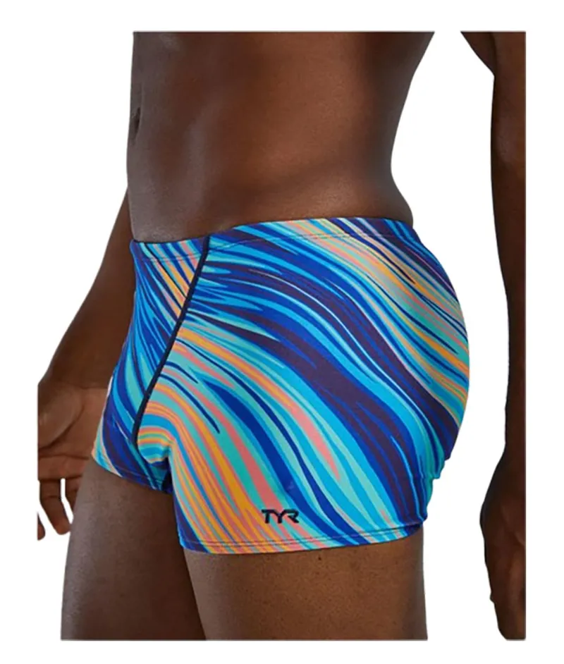 Tyr Men's Square Leg Swimsuit Riptide Teal/Org-4