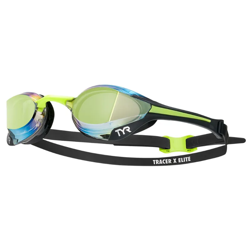 Tyr Tracer-X Elite Mirrored Goggles Black/Lime