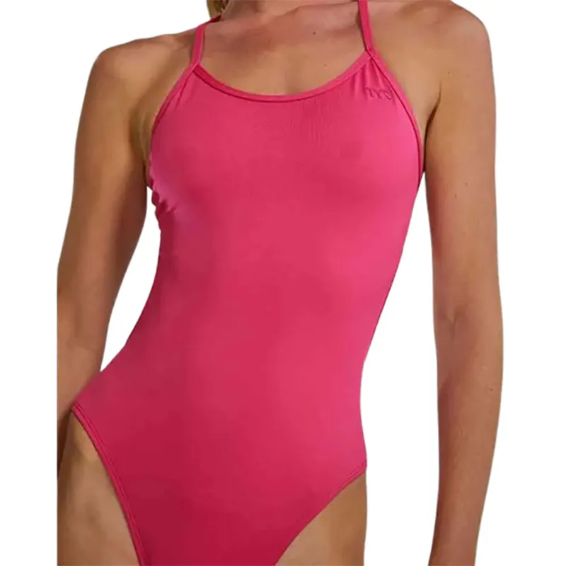 Tyr Women's Crosscut Tieback Swimsuit Fuchsia-4