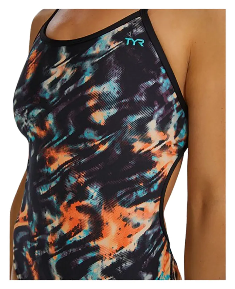 Tyr Women's Durafast Elite Crosscutfit Validus Orange/Aqua/Black-4
