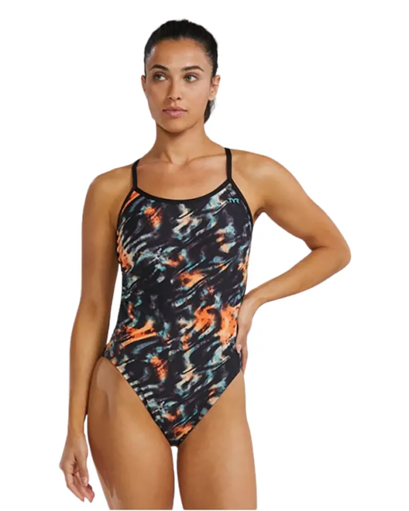 Tyr Women's Durafast Elite Crosscutfit Validus Orange/Aqua/Black
