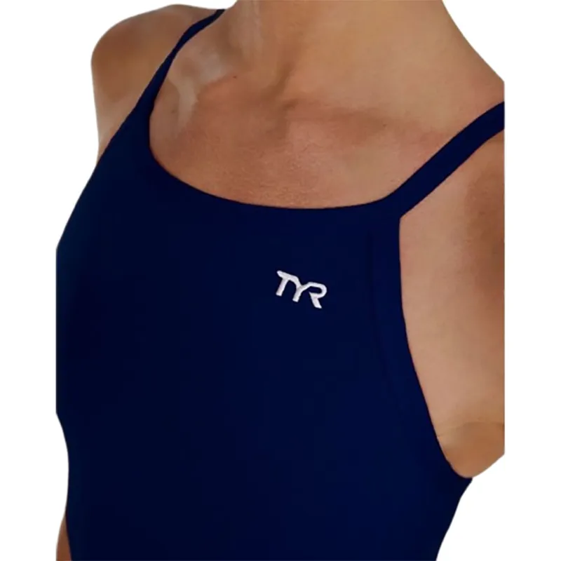 Tyr Women's Durafast Elite Diamondfit Swimsuit Solid Navy-8