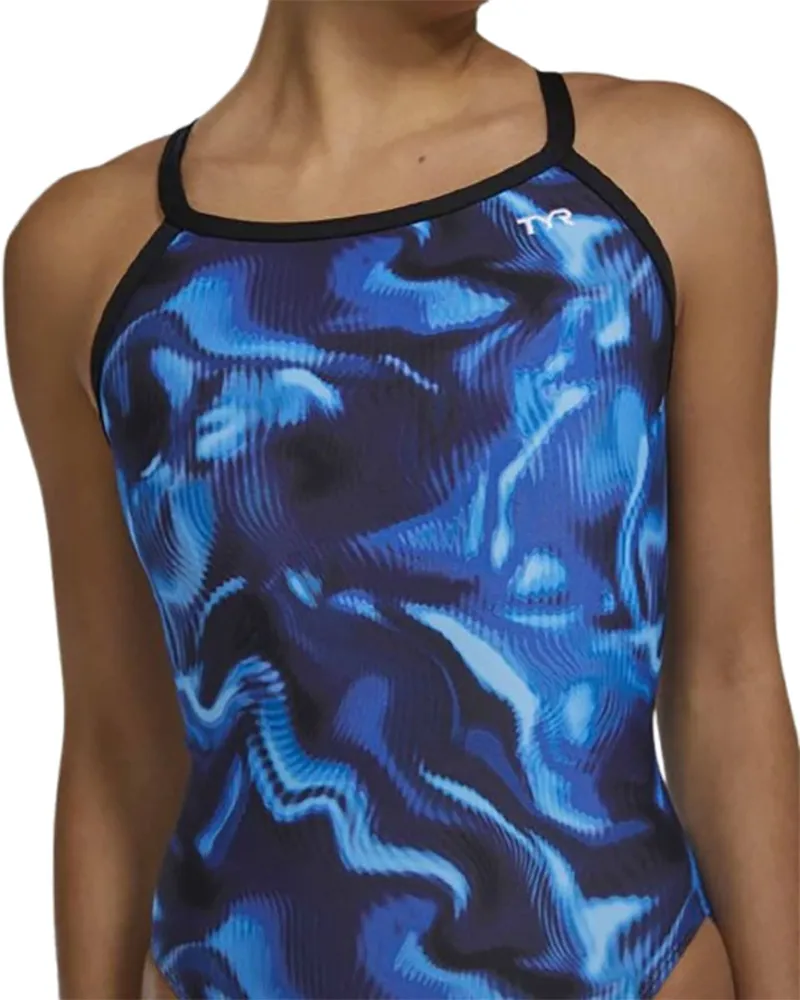 Tyr Women's Durafast Elite Diamondfit Swimsuit Waveform Blue-4