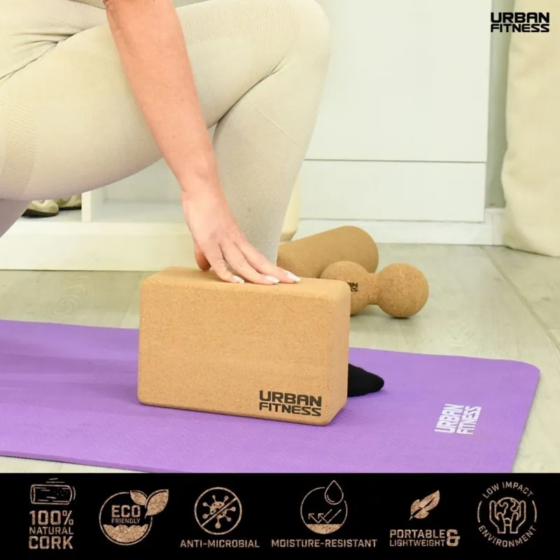 Urban Fitness Cork Yoga Brick-5