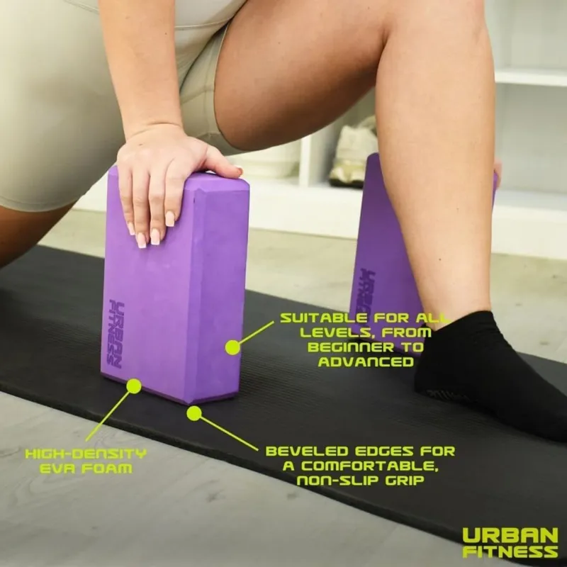 Urban Fitness Yoga Brick Pair Purple-3