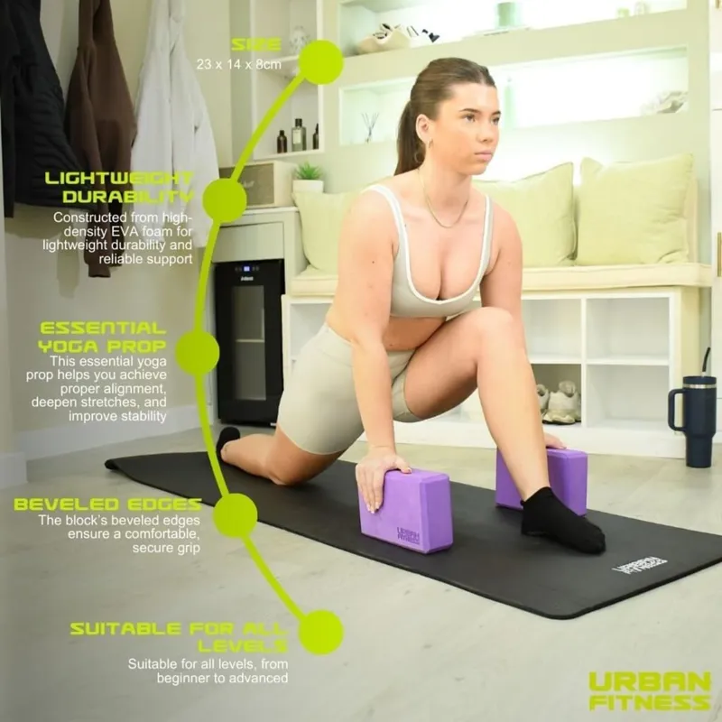 Urban Fitness Yoga Brick Pair Purple-2