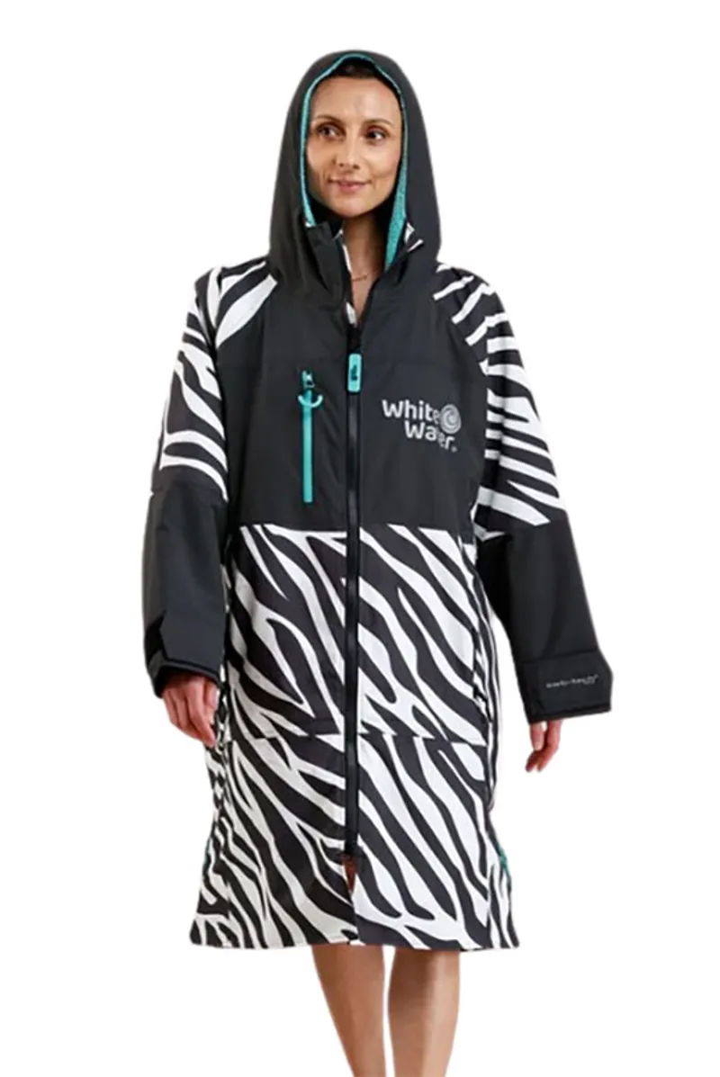 White Water Adults Hard Shell Robe Zebra Print/Blue Medium-5