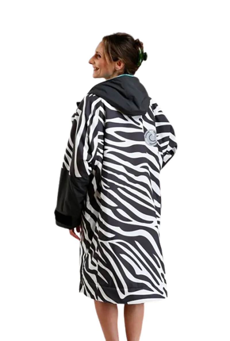 White Water Adults Hard Shell Robe Zebra Print/Blue Small-6