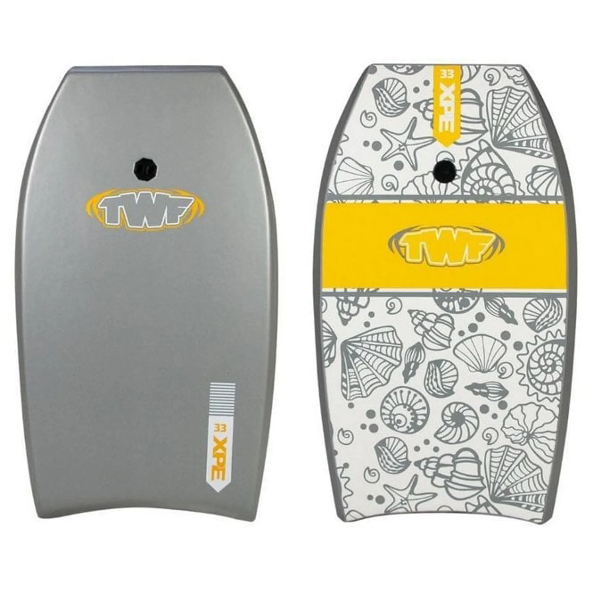 TWF XPE Pro Slickback Bodyboard with Leash 37inch Seashells