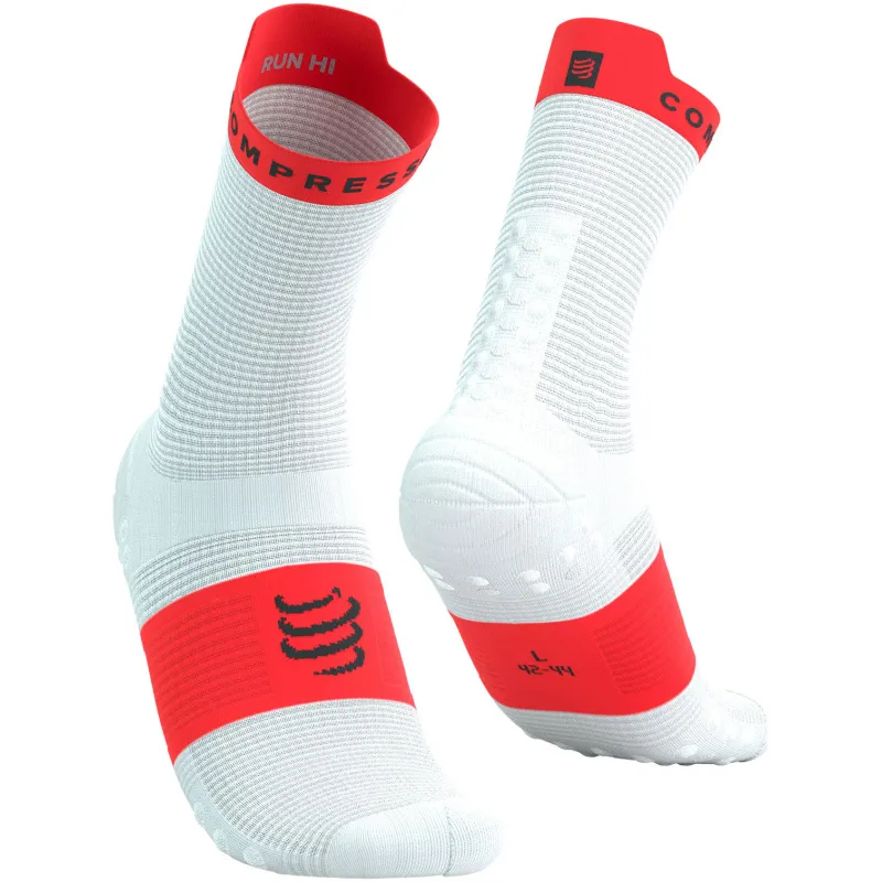 Pro Racing Socks v4.0 High White/Fluo Red