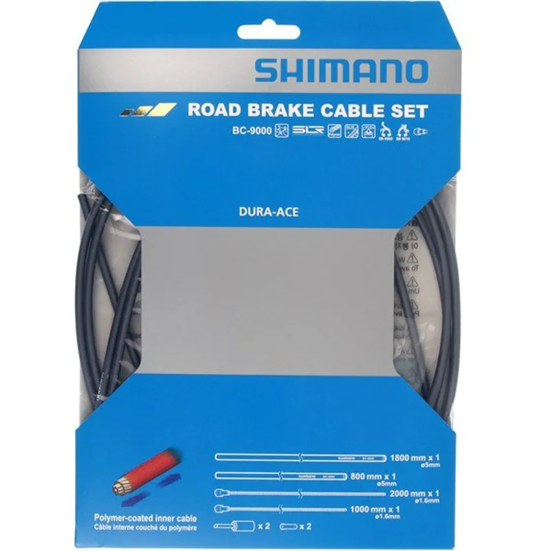 Shimano Spares Dura Ace Road Brake Cable Set Polymer Coated Inners - Grey