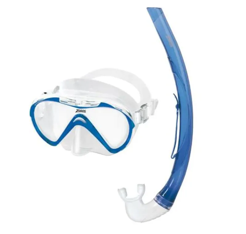 Zoggs Combo Reef Explorer Junior Snorkel Set Blue/Clear