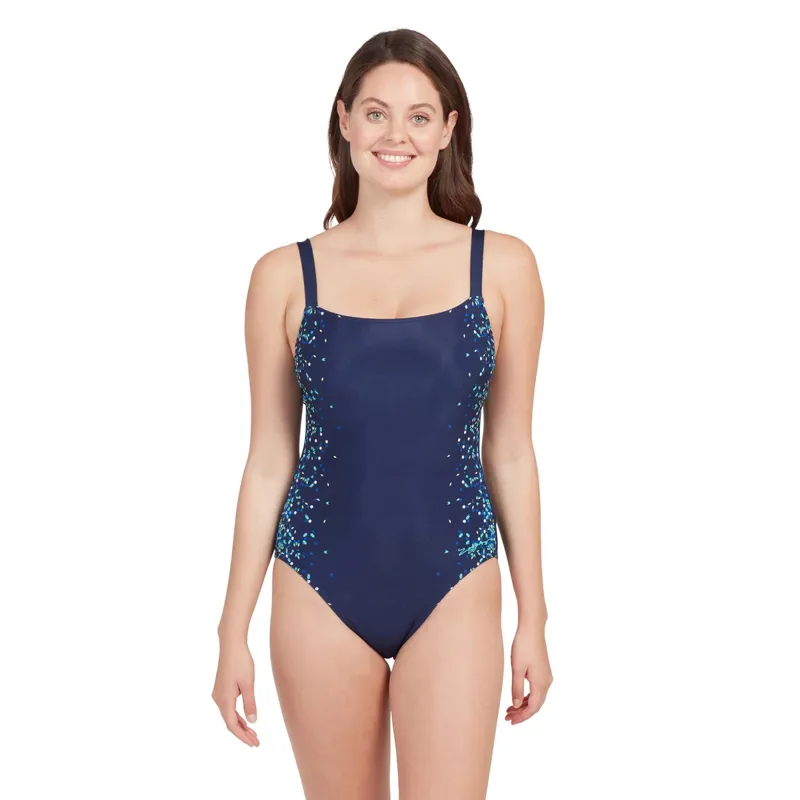 Zoggs Ladies Blue Chime Adjustable Classic Back Swimsuit-2