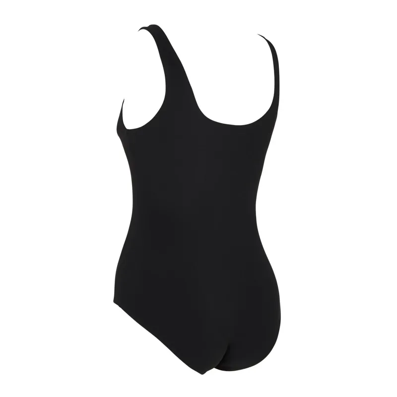 Zoggs Ladies Silver Lined Scoopback One Piece Swimsuit Black-1