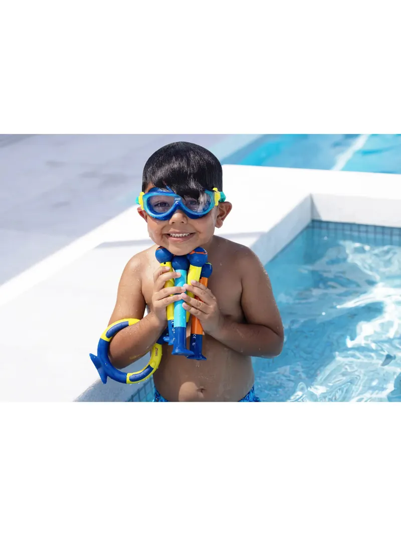 Zoggs Phantom Kids Mask Blue/Turquoise Clear Lens-3