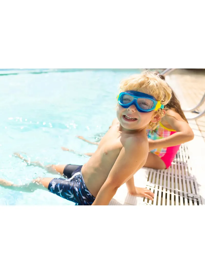 Zoggs Phantom Kids Mask Blue/Turquoise Clear Lens-2