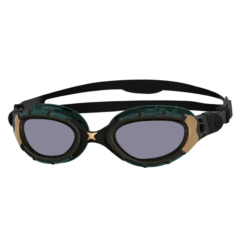 Zoggs Predator Flex Titanium Reactor Swim Goggles Black/Gold Reactor Titanium
