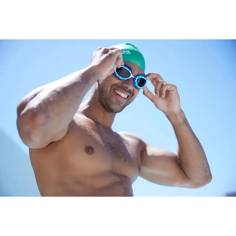 Zoggs Predator Goggles Blue/White/Tinted Smoke Lens-5