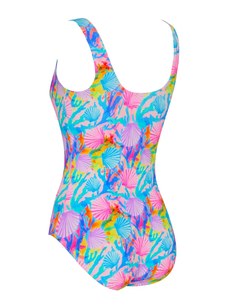 Zoggs Women's Crazy Clams Silver Lined Scoopback Swimsuit-1