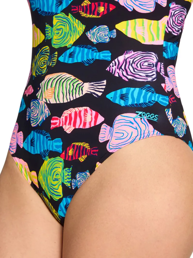 Zoggs Women's Sea Tribe Silver Lined Strikeback Swimsuit-5