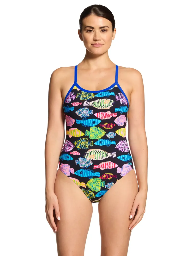 Zoggs Women's Sea Tribe Silver Lined Strikeback Swimsuit-3