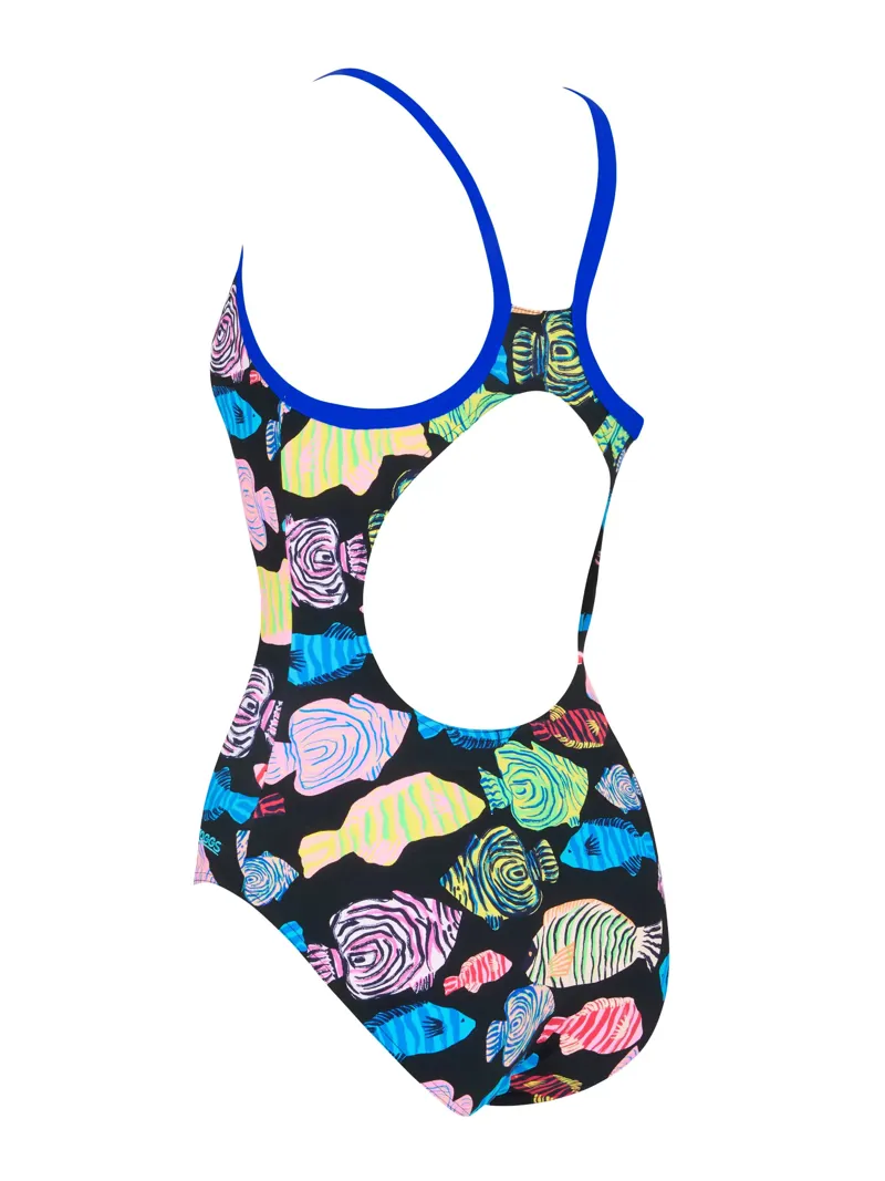 Zoggs Women's Sea Tribe Silver Lined Strikeback Swimsuit-1