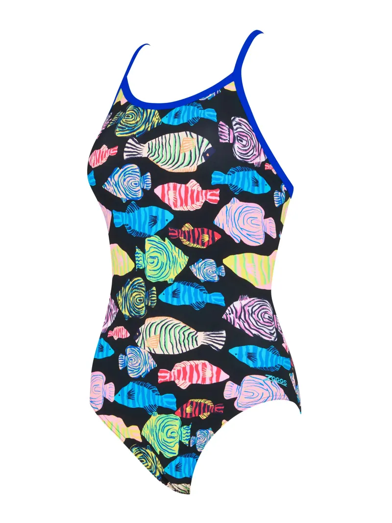 Zoggs Women's Sea Tribe Silver Lined Strikeback Swimsuit