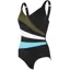 Zoggs Women's Wrap Panel Adjustable Classic Back Swimsuit Khaki/White/Blue