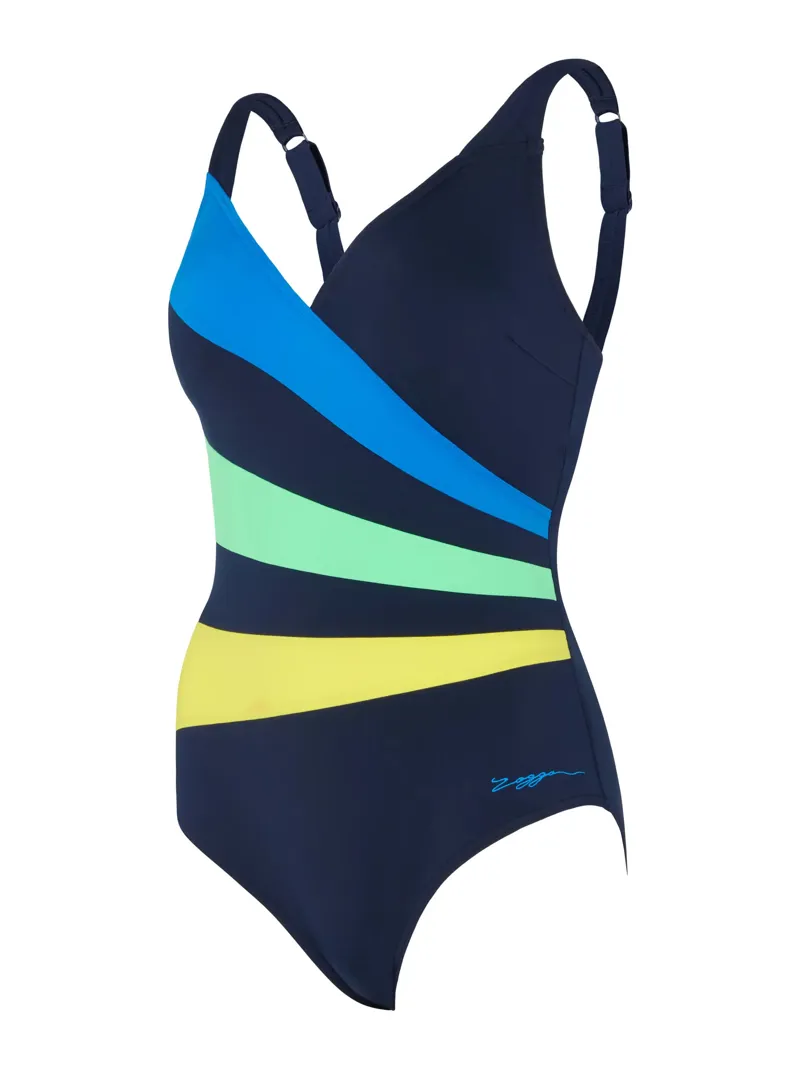 Zoggs Women's Wrap Panel Adjustable Classicback Swimsuit Sea Frond