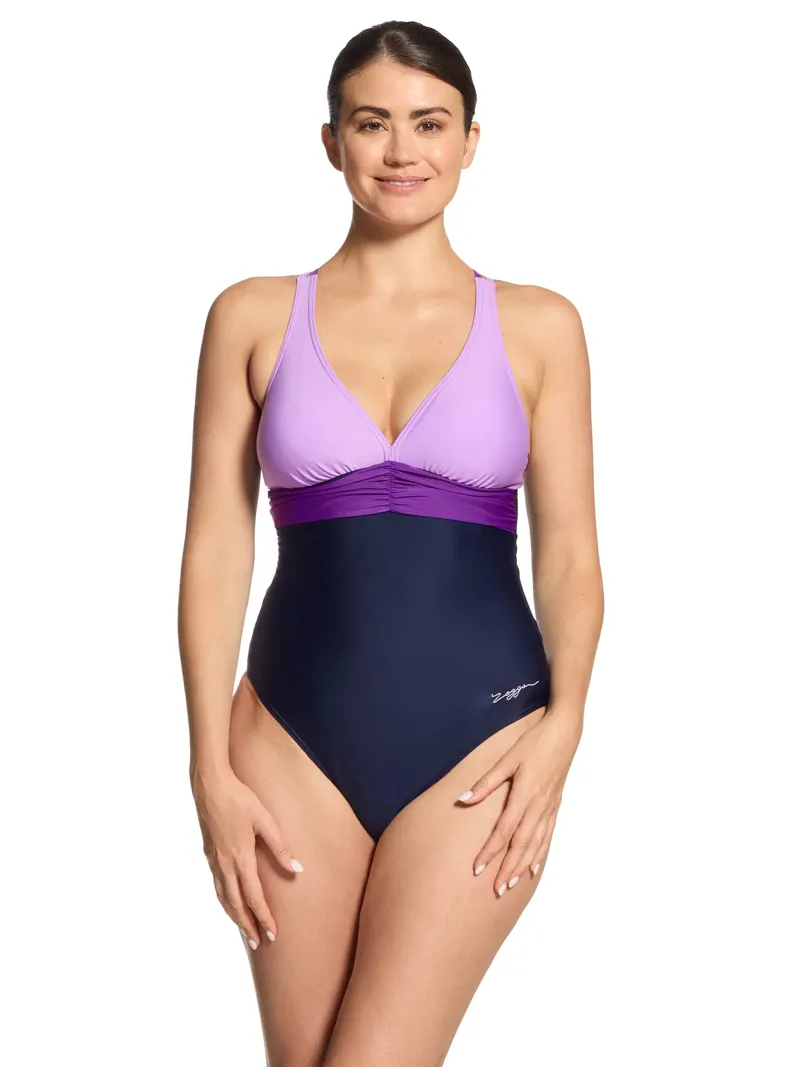 Zoggs Women's Zephyr Panel Crossback Swimsuit-1