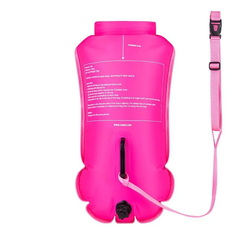 Zone3 Recycled Swim Safety Buoy/Dry Bag 28L Pink-1