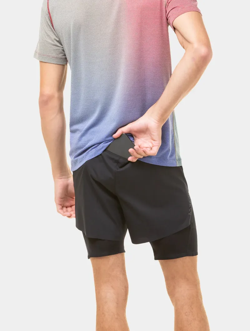 Ronhill Men's Tech Distance Twin Short All Black-9