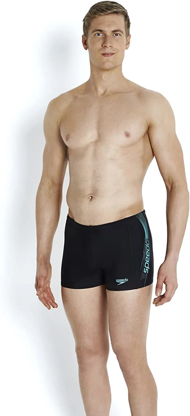 Speedo Sports Logo Panel Aquashort in Size 30 - Black/Blue -2