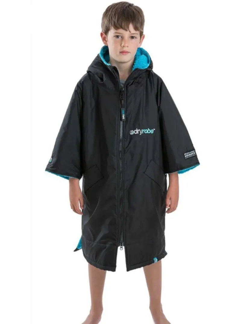 Dryrobe Advance Kids Short Sleeve 5-9 Years - Black/Blue